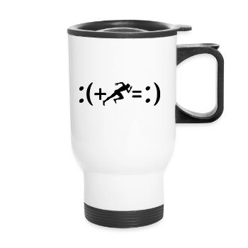Sprint Makes Me Happy, Formule du Bonheur - Tasse isotherme avec poignée - blanc - Devant
