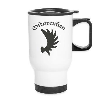 Alte Heimat Ostpreussen Elchschaufel Symbol 1 - Thermal mug with handle - white - Front