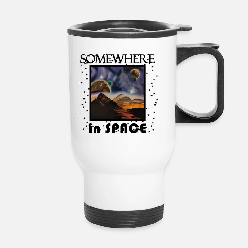 Somewhere in space a mysterious planet - Thermal mug with handle - white