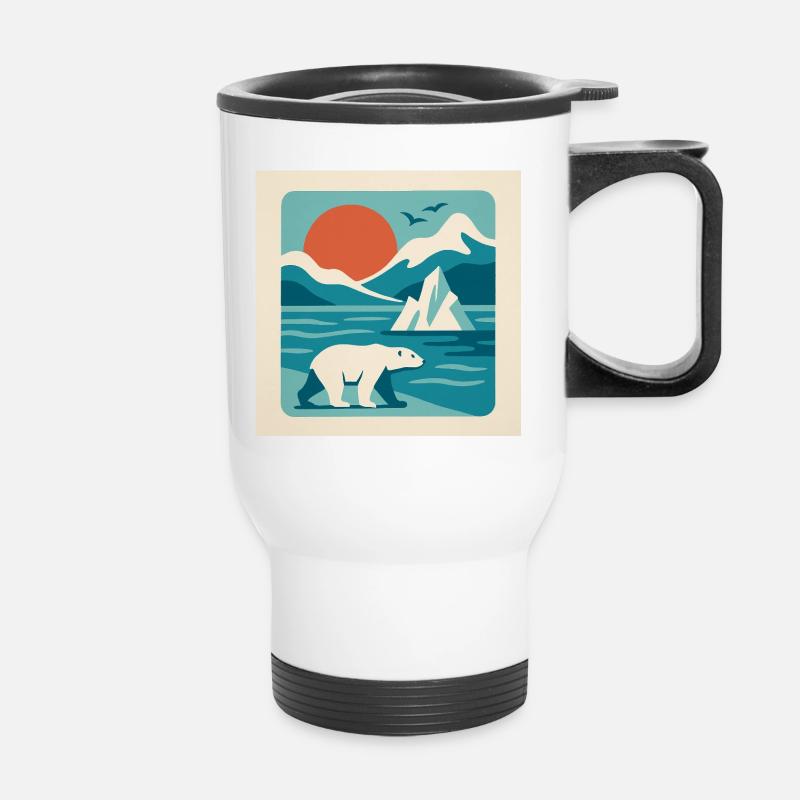 Polar Solitude – Arctic Retro Vibes - Thermal mug with handle - white