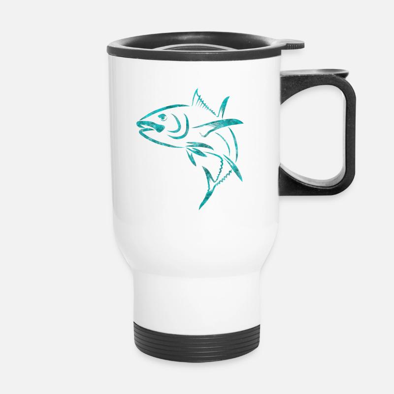 Tuna - sea - Thermal mug with handle - white
