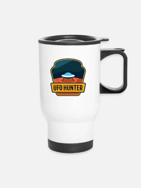 UFO HUNTER - Thermobecher mit Tragegriff - Weiß