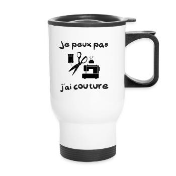 Je peux pas j'ai couture facile débutant mariage - Tasse isotherme avec poignée - blanc - Devant