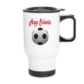 Conception du football suisse - Tasse isotherme avec poignée - blanc - Devant