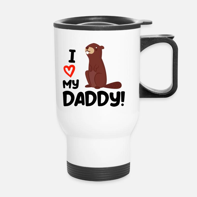 I love my daddy gift birth papa father - Thermal mug with handle - white