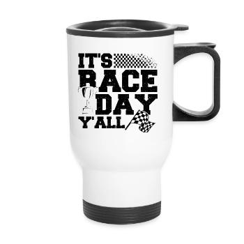 It's Race Day Y'All - Rennen - Thermobecher mit Tragegriff - Weiß - Vorne