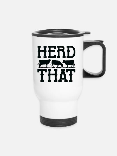 Herde, dass - Thermobecher mit Tragegriff - Weiß