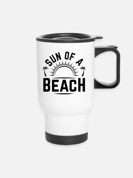 Sonne eines Strandes - Thermobecher mit Tragegriff - Weiß