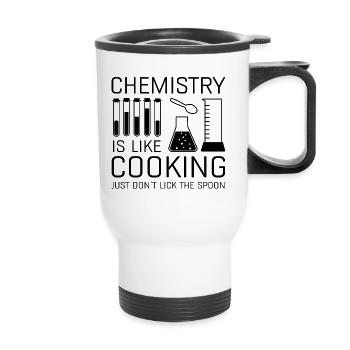 La chimie, c’est comme la cuisine - Tasse isotherme avec poignée - blanc - Devant