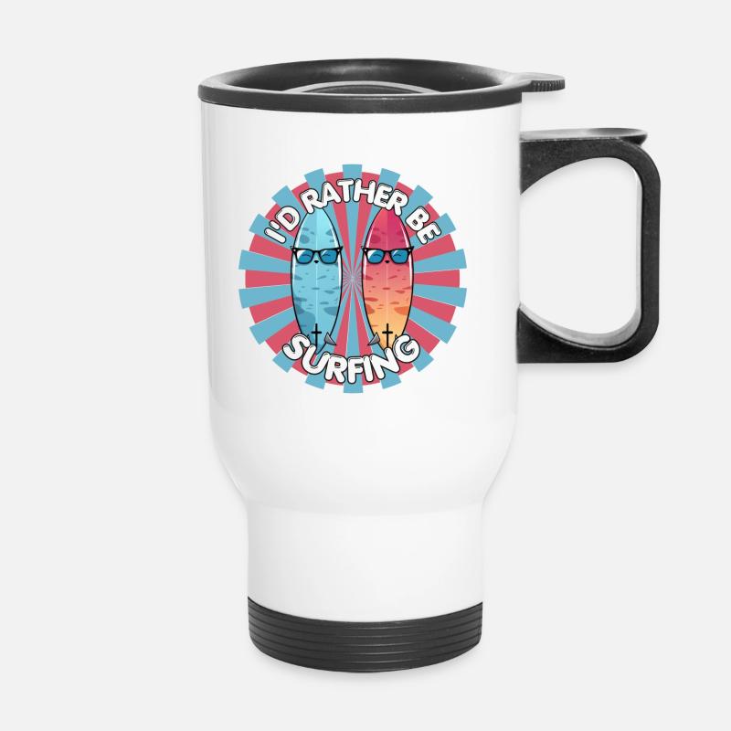 Je préfère surfer maintenant des vacances à la plage de l’eau - Tasse isotherme avec poignée - blanc