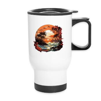 Tropical - Thermal mug with handle - white - Front