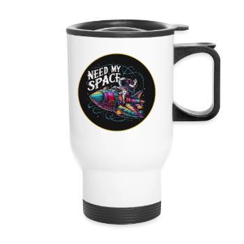 Need my place Spaceman with spaceship - Thermal mug with handle - white - Front