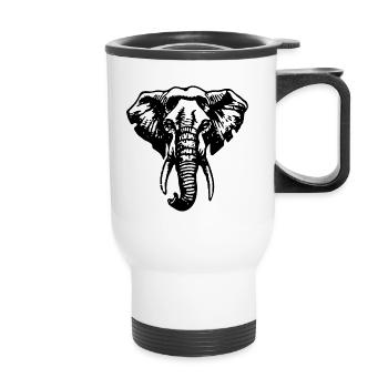 Elefant Elefanten - Thermobecher mit Tragegriff - Weiß - Vorne