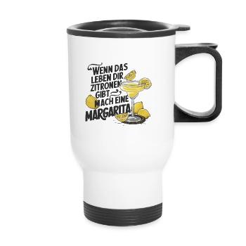 Quand la vie vous donne des citrons, faites de la margarita - Tasse isotherme avec poignée - blanc - Devant