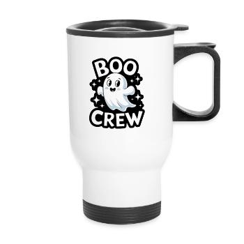 Süßes Gespenst – Boo Crew - Thermobecher mit Tragegriff - Weiß - Vorne