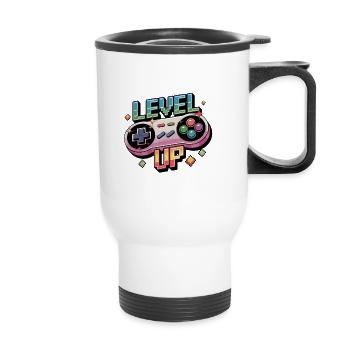 Level Up – Gaming Controller - Thermal mug with handle - white - Front