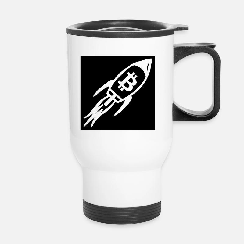 The Bitcoin Moon Project - Thermal mug with handle - white