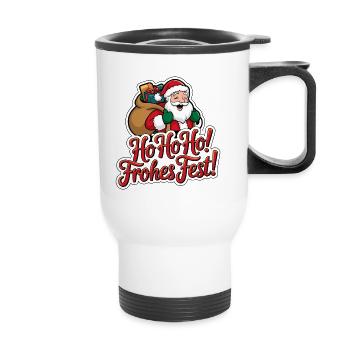 Santa Claus – Ho Ho Ho! Merry Christmas - Thermal mug with handle - white - Front