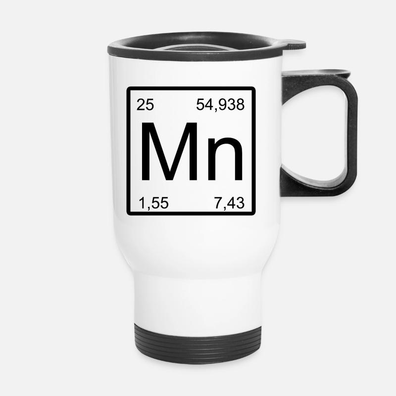 Mn Symbol Periodensystem Kunstdruck - Thermobecher mit Tragegriff - Weiß