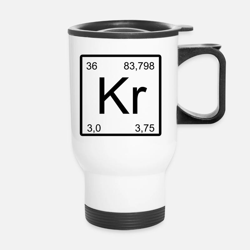 Krypton Kr Symbol Print - Thermal mug with handle - white