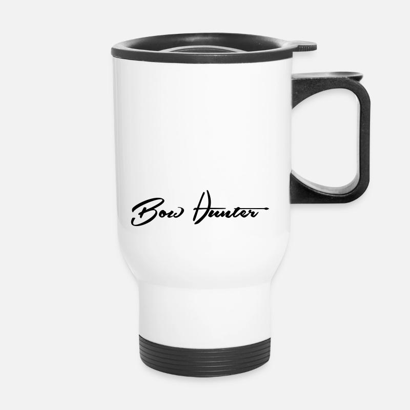 Bowhunter lettering - Thermal mug with handle - white