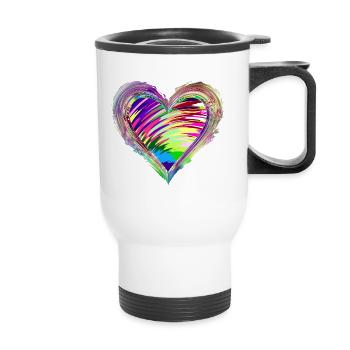 Artistic heart for love 1 - Thermal mug with handle - white - Front