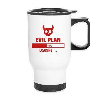 Evil Plan Loading - Thermal mug with handle - white - Front