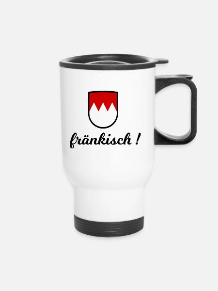 fränkisch - Thermobecher mit Tragegriff - Weiß