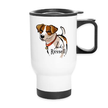 Jack Russell - Thermobecher mit Tragegriff - Weiß - Vorne