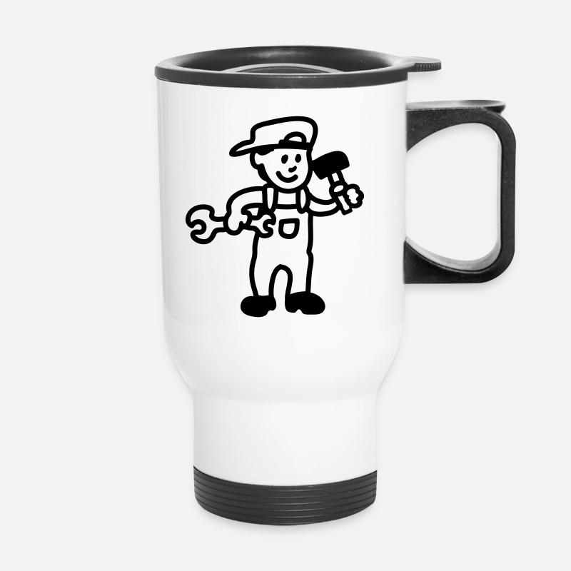 Handwerker - line - Thermobecher mit Tragegriff - Weiß