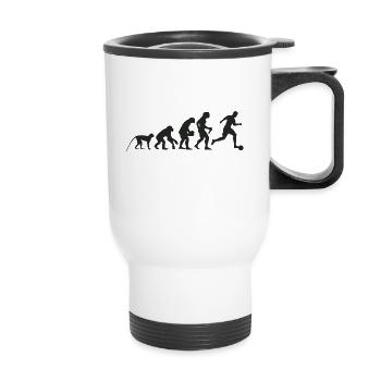 Evolution Fußball - Thermobecher mit Tragegriff - Weiß - Vorne