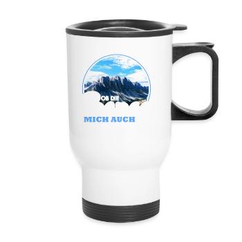 Vermissen mich die Berge? Geschenk - Thermobecher mit Tragegriff - Weiß - Vorne