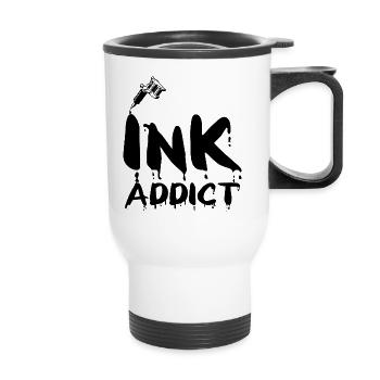 Tatouage / Tattoo: Ink Addict - Tasse isotherme avec poignée - blanc - Devant