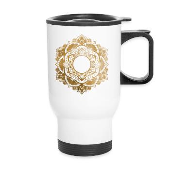 Mandala No.4 Gold - Thermobecher mit Tragegriff - Weiß - Vorne
