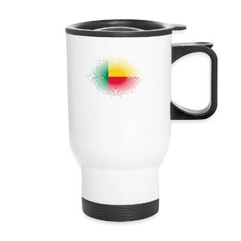 Amour de la maison patrie soleil soleil soleil drapeau fier Bénin - Tasse isotherme avec poignée - blanc - Devant
