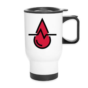 Blood pressure blood, drops of blood - Thermal mug with handle - white - Front
