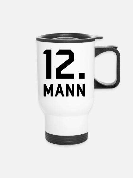 Zwölfter Mann - Thermobecher mit Tragegriff - Weiß