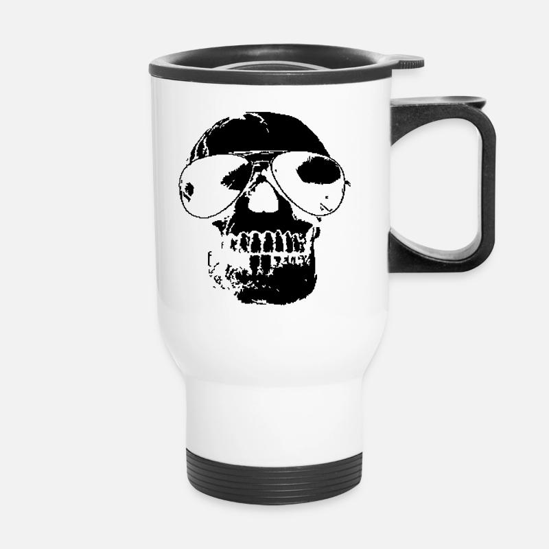 Totenkopf - Thermobecher mit Tragegriff - Weiß
