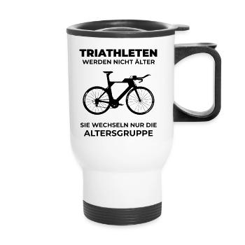 Triathleten - Thermobecher mit Tragegriff - Weiß - Vorne