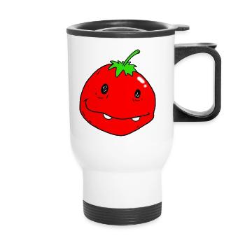 tomate - Tasse isotherme avec poignée - blanc - Devant
