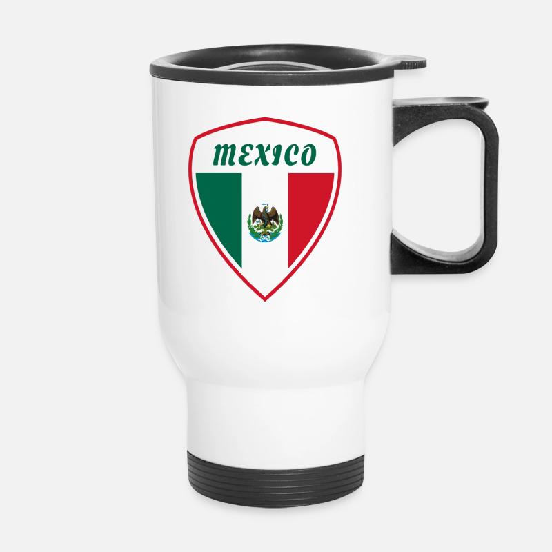Mexiko Wappen Flagge Zentralamerika Geschenk - Thermobecher mit Tragegriff - Weiß