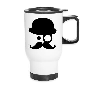Moustache - by www.CodeShirt24.de - Thermal mug with handle - white - Front