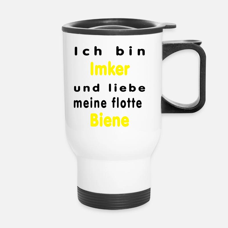 Ich bin Imker.. - Thermobecher mit Tragegriff - Weiß