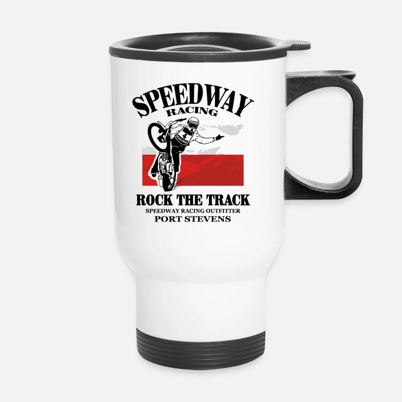 Speedway - Poland Flag - Thermal mug with handle - white