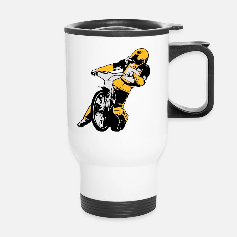 Speedway Racing - Thermobecher mit Tragegriff - Weiß