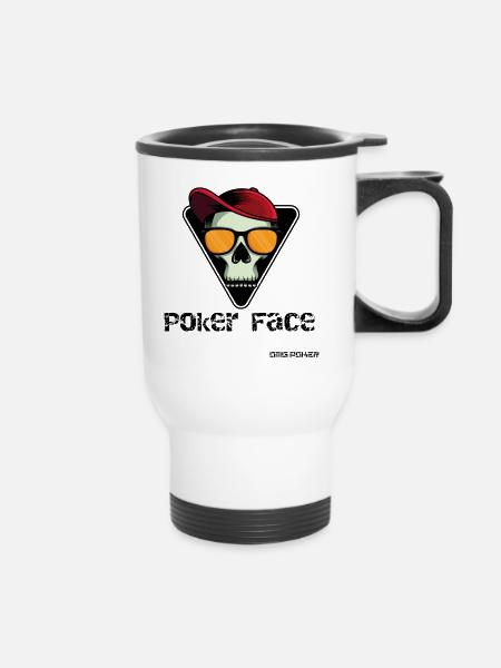 Pokerface - Thermobecher mit Tragegriff - Weiß
