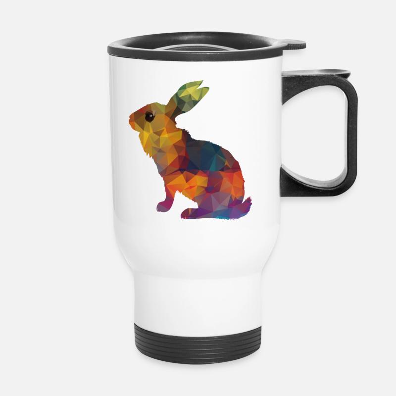 lapin - Tasse isotherme avec poignée - blanc