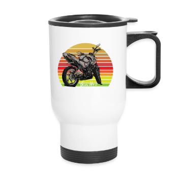 Biker - Thermobecher mit Tragegriff - Weiß - Vorne