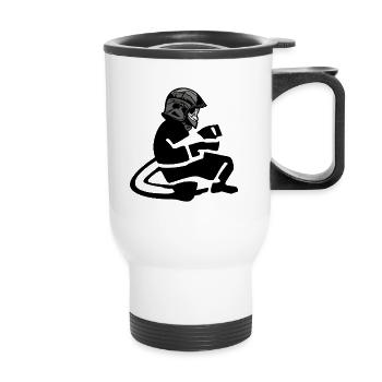 Sapeurs pompiers a l attaque Jeunes pompiers - Tasse isotherme avec poignée - blanc - Devant