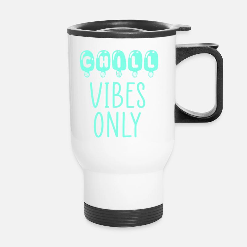 chill vibes - Thermal mug with handle - white